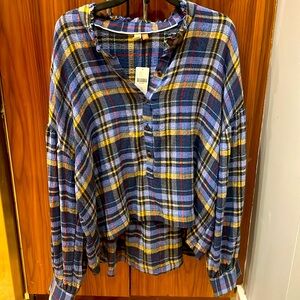Beautiful Anthropologie Plaid Blouse NWT Sz LP